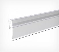 Ценникодержатель на корзины из метал. прутьев KEL-39 дл.1000 мм прозрачный. Изготовление и продажа POS-материалов высокого качества