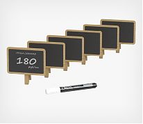 Меловая табличка WOODCLIP на прищепке — Комплект черных табличек предназначен для размещения цен и информации